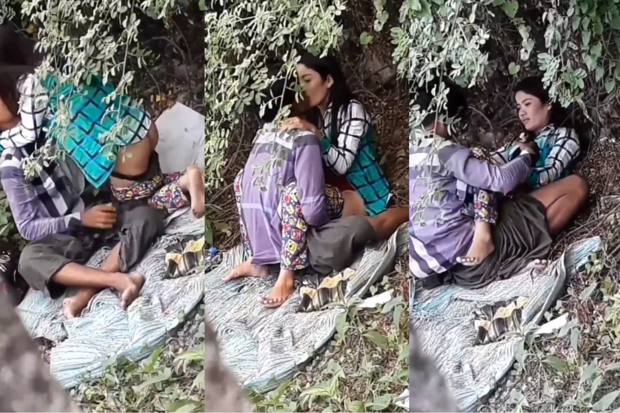 ရွာအပြင်ကခိုးလိုး‌နေကြနေရာလေးမှာ